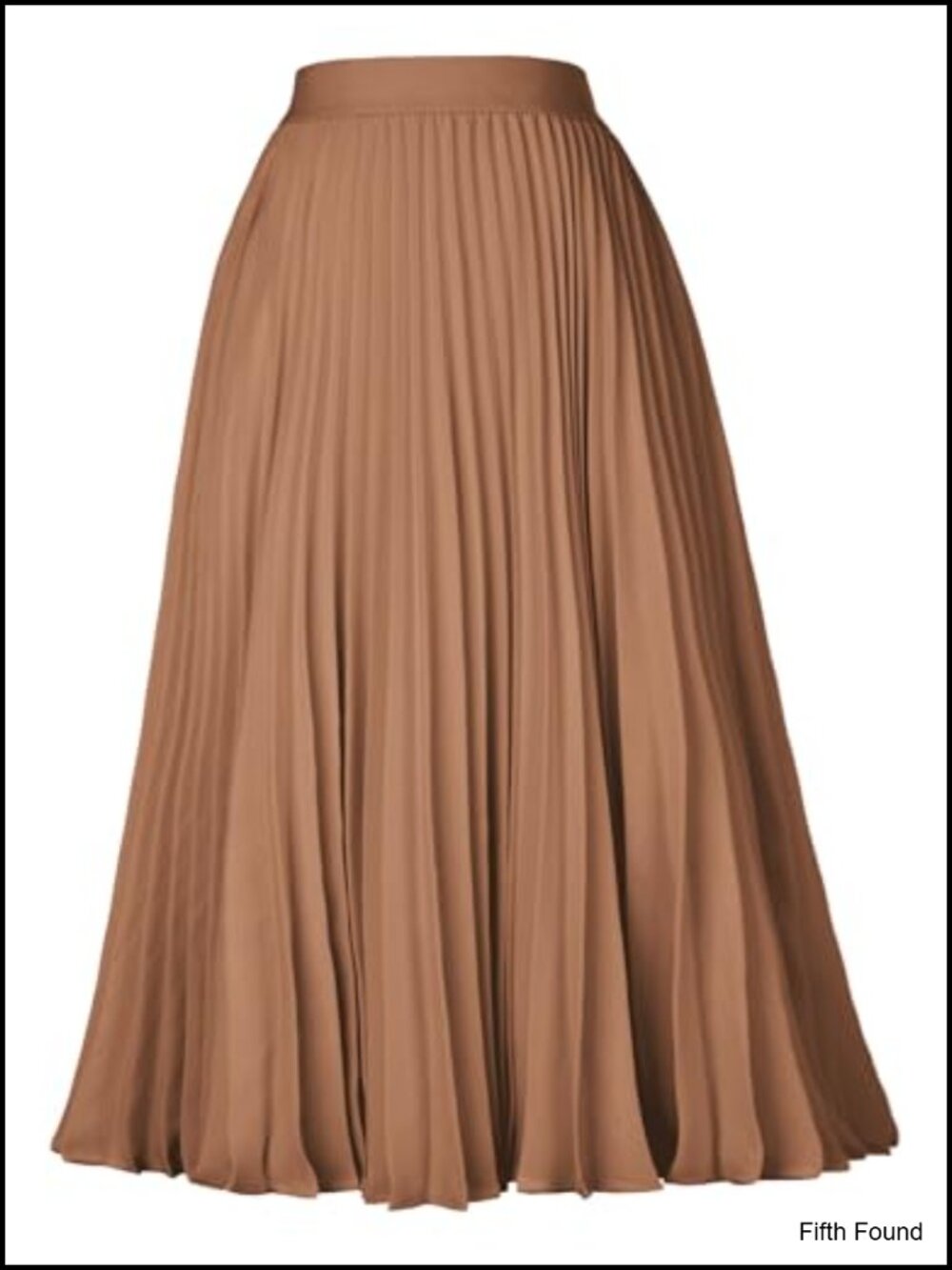 Pleated Midi Skirt A-Line Chiffon Wear to Work
